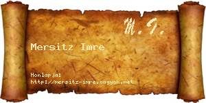 Mersitz Imre névjegykártya